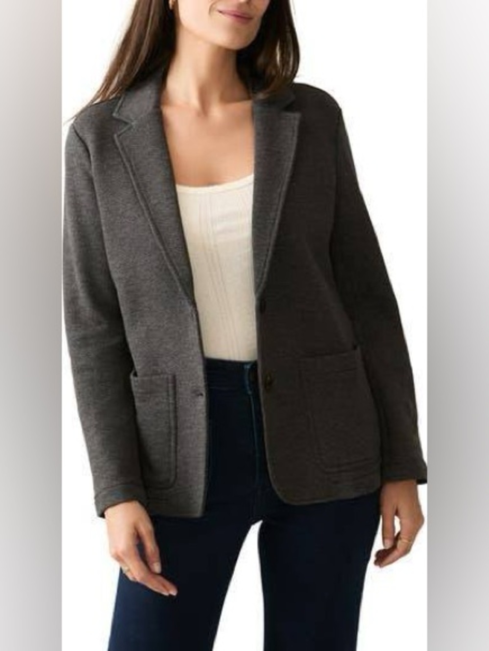 Faherty Dark Charcoal Knit Blazer